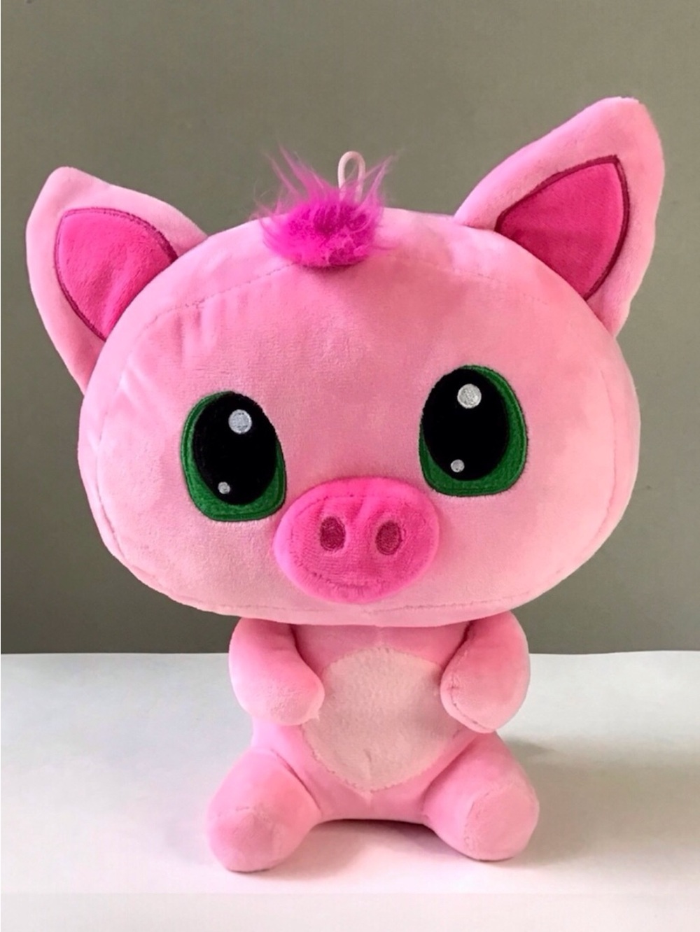 Fiesta Big Head Pink Pig Plush Stuffed Animal 10.5” Sitting Position Super Soft